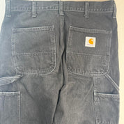 Carhartt WIP Heavyweight Black Single Knee Denim Baggy Jeans 32W 32L