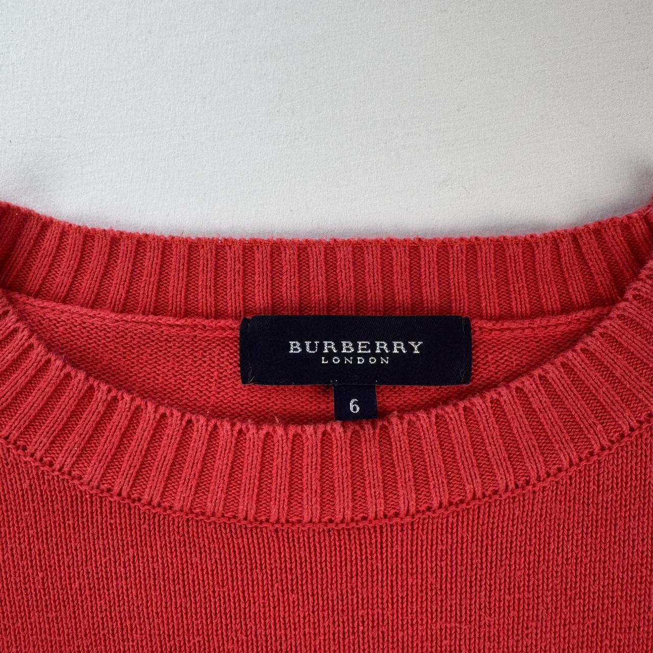 Early 2000s Cotton Burberry Embroidered Knitted Jumper M