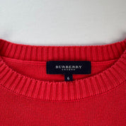 Early 2000s Cotton Burberry Embroidered Knitted Jumper M