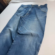 1990s Giovanni Valentino Graphic Embroidered Straight Leg Jeans 32W 30L