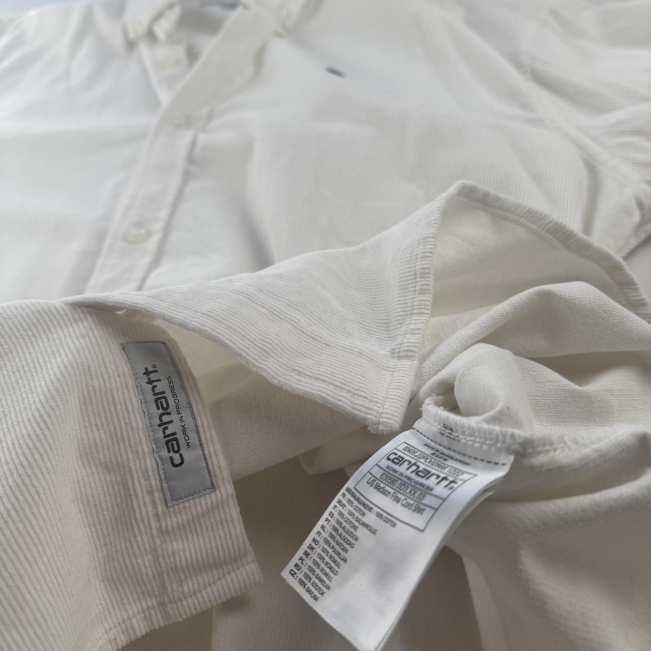 White Carhartt WIP Long Sleeve Madison Corduroy Button Down Shirt XXL