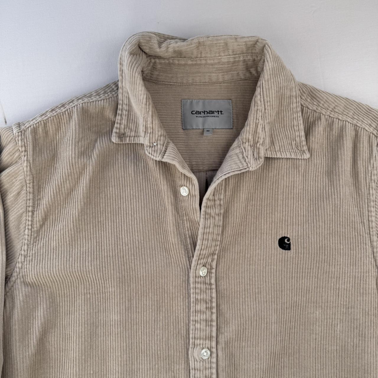 Beige Carhartt WIP Long Sleeve Madison Corduroy Button Down Shirt M