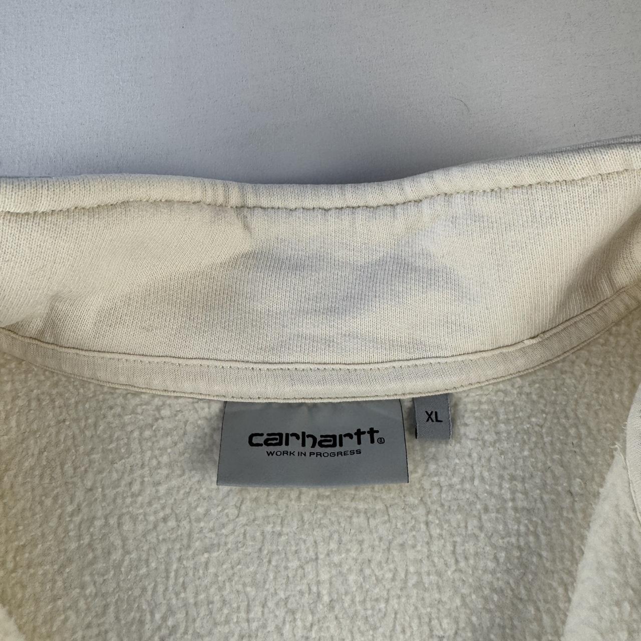 Carhartt WIP Embroidered Cream Quarter Zip Jumper XL