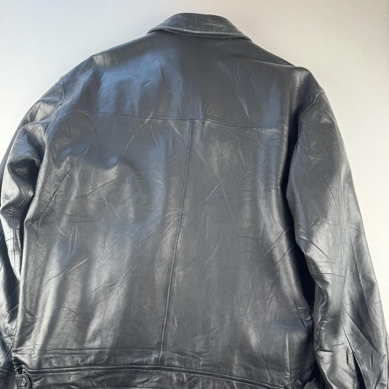 2000s Polo Ralph Lauren Black Leather Harrington Jacket L