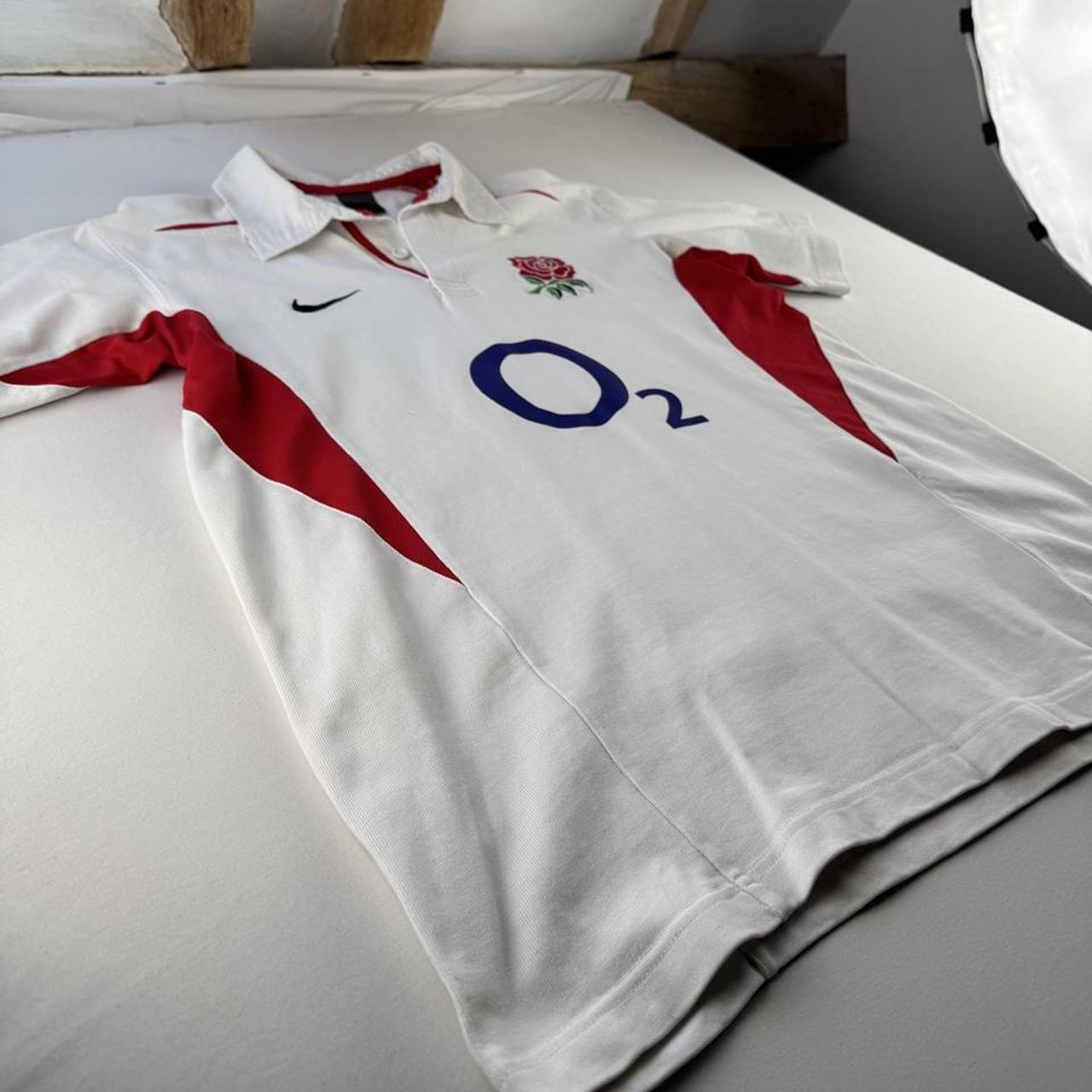 Nike 2003 Embroidered England Rugby Short Sleeve Rugby Polo L