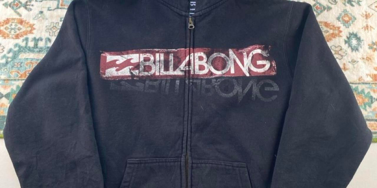 Billabong full zip hoodie for boys, navy blue, featuring logo and soft cotton material.