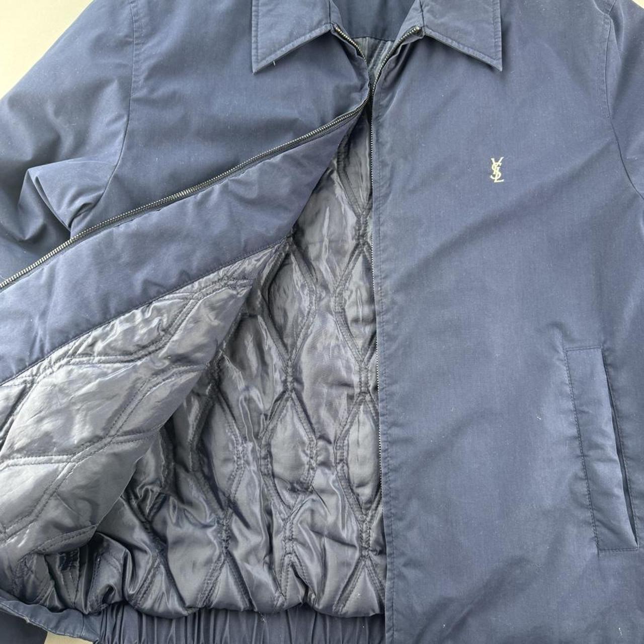 Yves Saint Laurent YSL Embroidered Logo Padded Harrington Jacket L