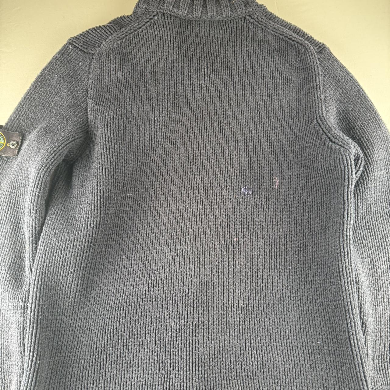 2005 Authentic Stone Island Thick Knitted Full Zip Jumper XXL