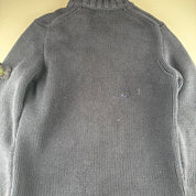2005 Authentic Stone Island Thick Knitted Full Zip Jumper XXL