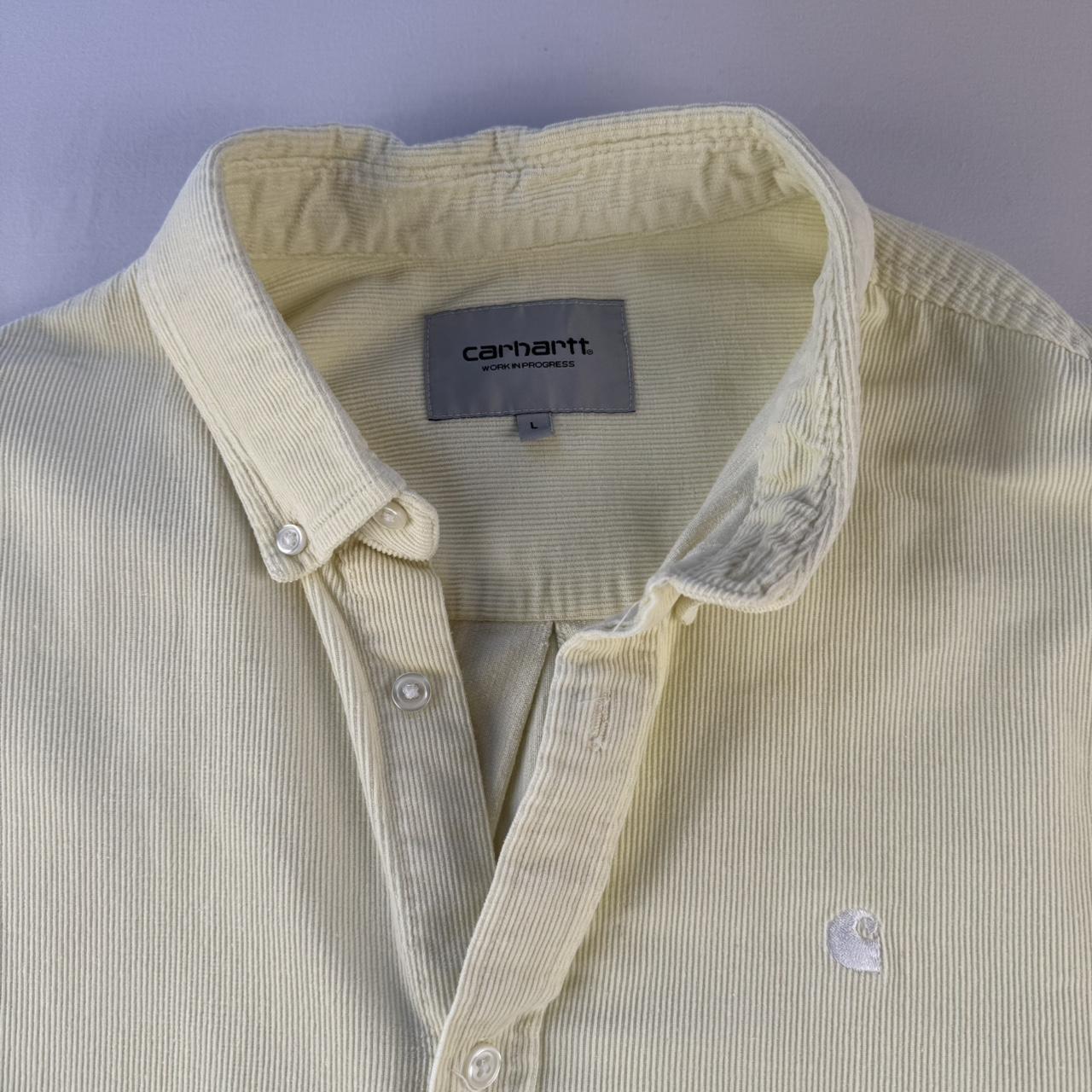 Yellow Carhartt WIP Long Sleeve Madison Corduroy Button Down Shirt L