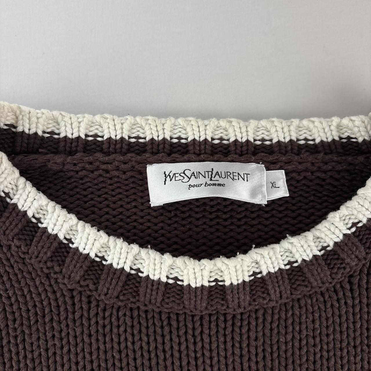 Yves Saint Laurent Rare Brown Ribbed Knitted Jumper XL