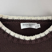 Yves Saint Laurent Rare Brown Ribbed Knitted Jumper XL