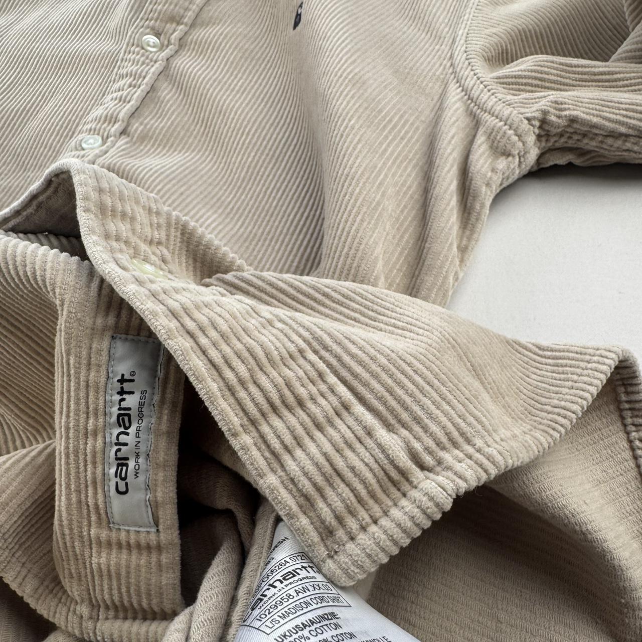 Beige Carhartt WIP Long Sleeve Madison Corduroy Button Down Shirt M