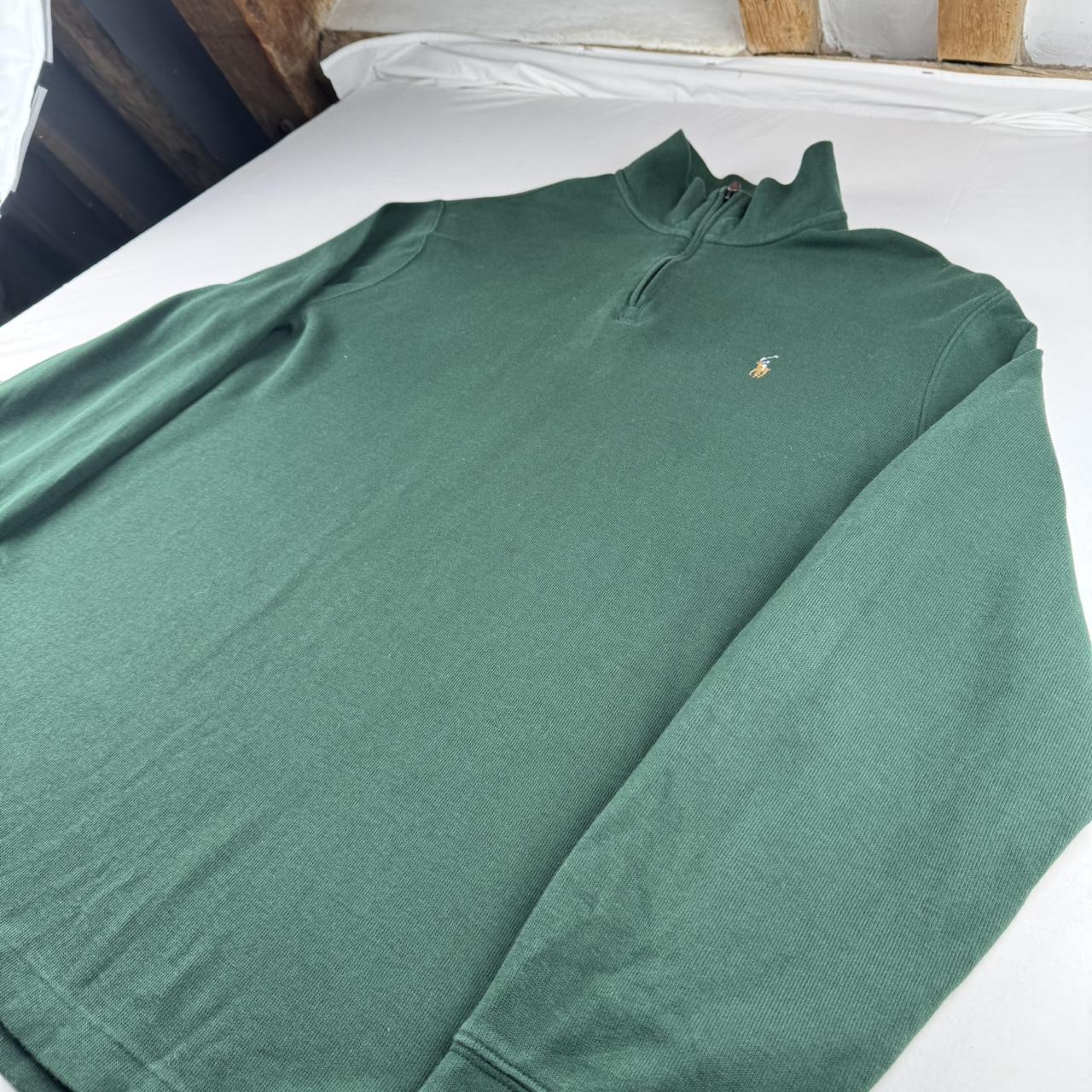 Polo Ralph Lauren Green Quarter Zip Pima Cotton Jumper XL
