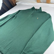 Polo Ralph Lauren Green Quarter Zip Pima Cotton Jumper XL