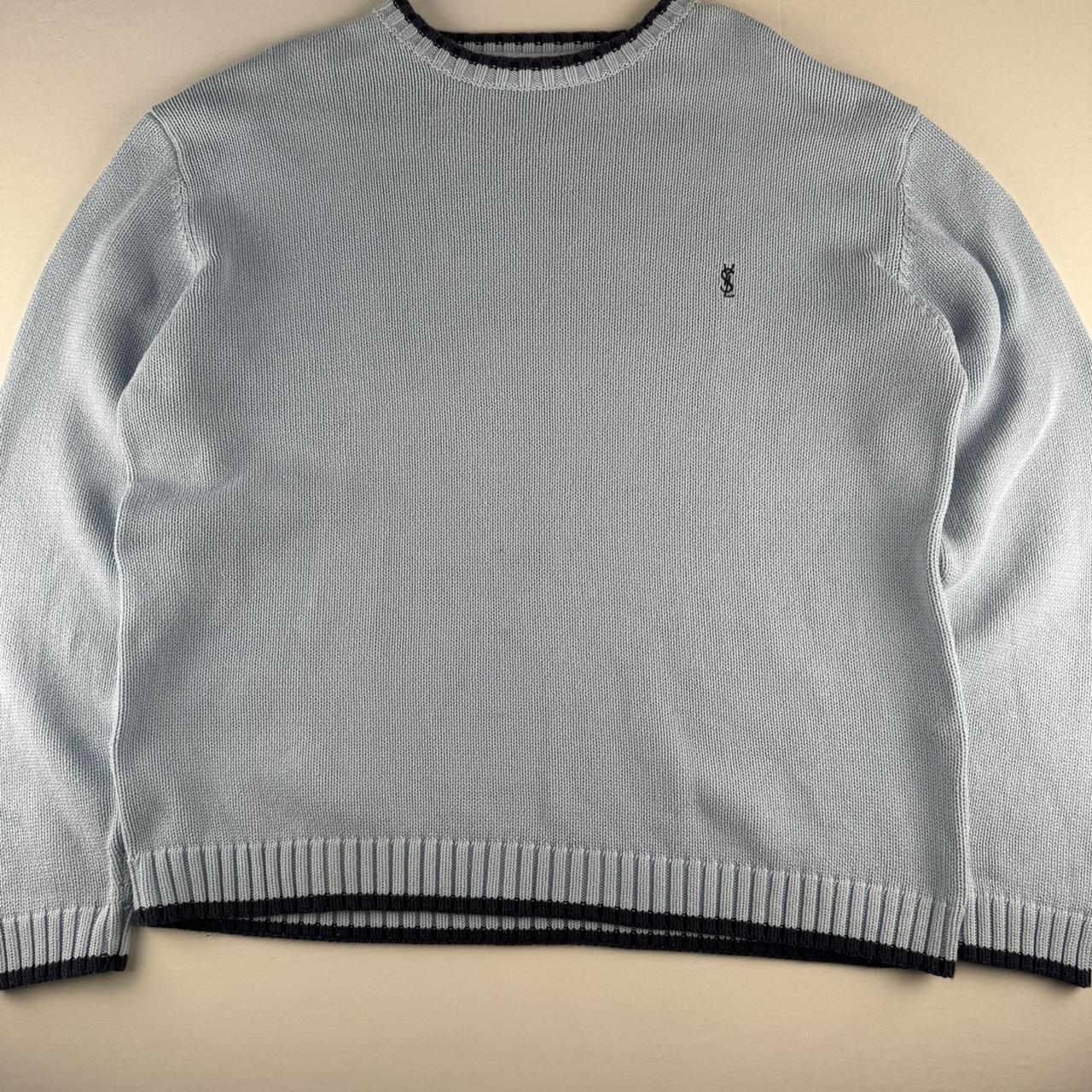 Yves Saint Laurent YSL Embroidered Ribbed Heavyweight Knitted Jumper L