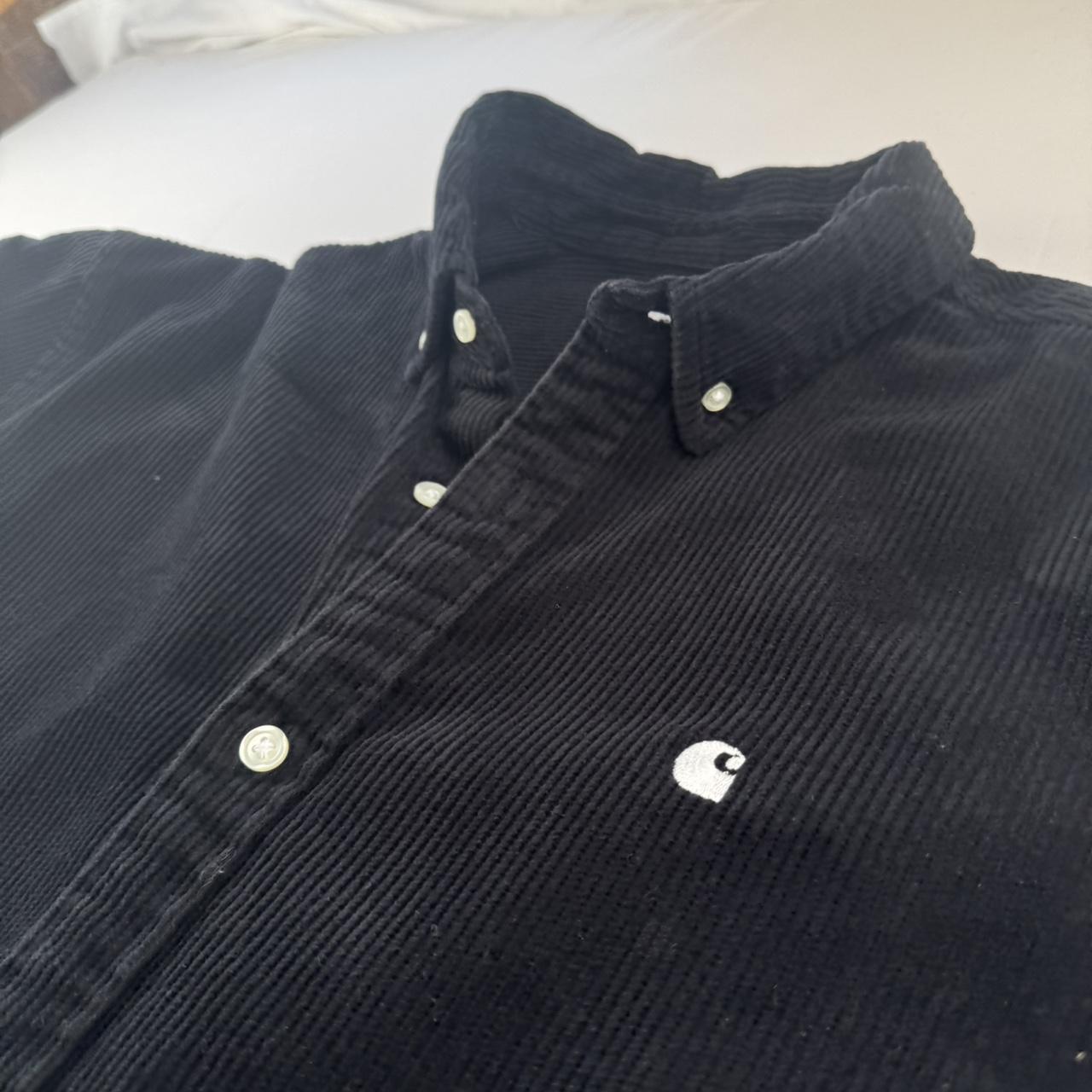 Black Carhartt WIP Long Sleeve Madison Corduroy Button Down Shirt L