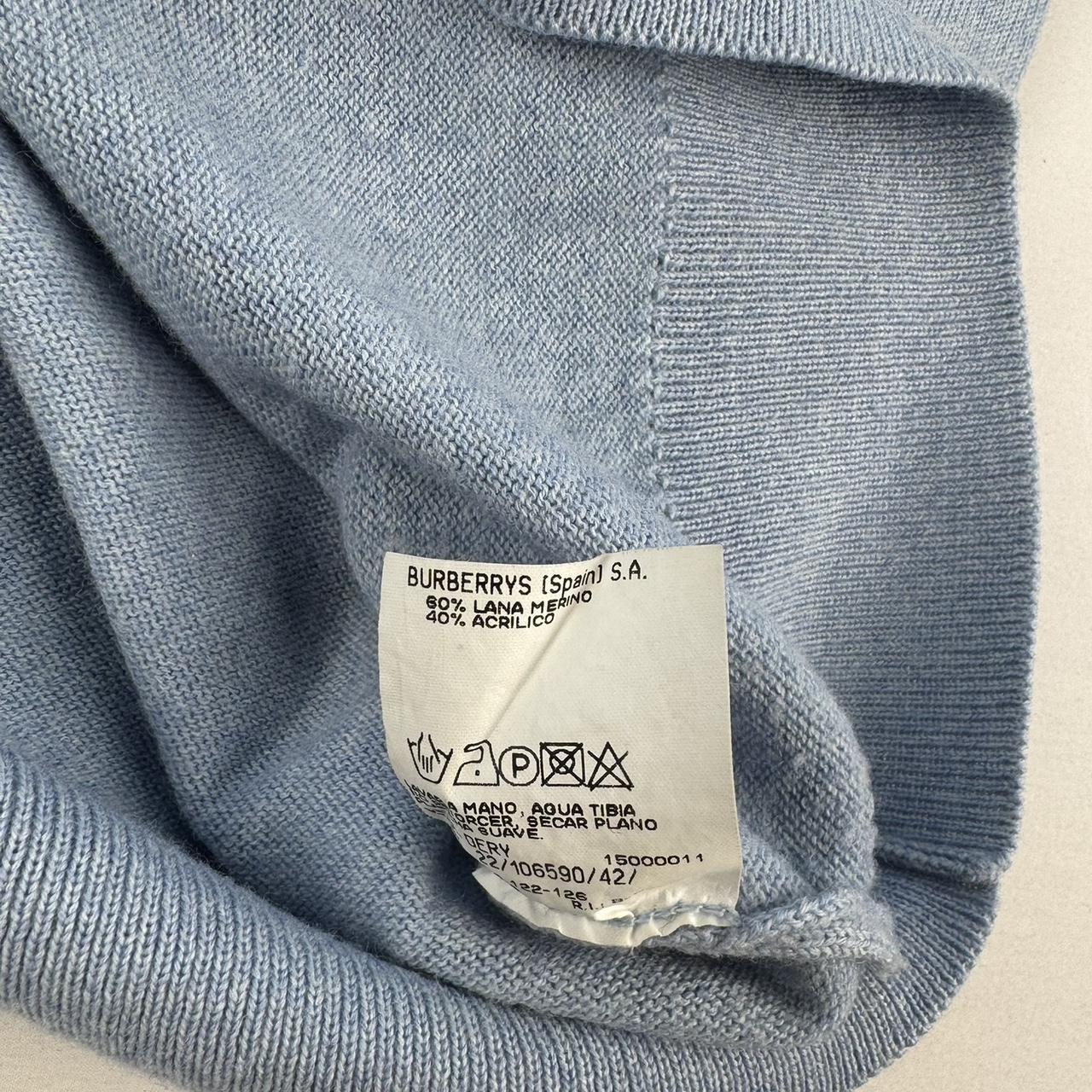 Baby Blue 1990s Merino Wool Burberrys Jumper 8