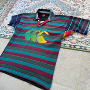 Canterbury multi rugby polo with thick fabric and embroidered logo.