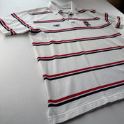 Early 2000s England Rugby Cotton Traders Striped Polo Shirt
