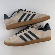 Adidas Black and Beige Gazelle Trainers with Gum Sole UK10