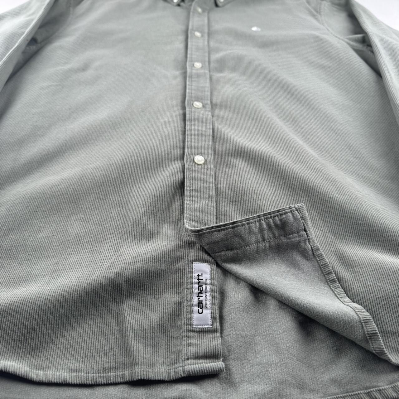 Sage Green Carhartt WIP Fine Corduroy Shirt XL