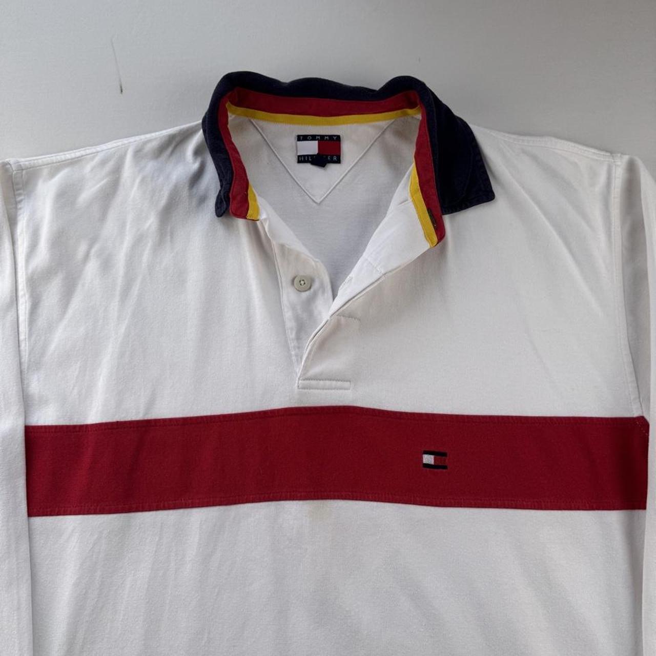Mens Tommy Hilfiger Embroidered Logo Pannel Rugby Polo Shirt M