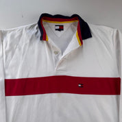Mens Tommy Hilfiger Embroidered Logo Pannel Rugby Polo Shirt M