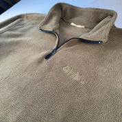 Quiksilver 2000s Embroidered Quarter Zip Khaki Fleece XL