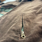 Rare Early 2000s Polo Ralph Lauren Plaid Green Lining Brown Corduroy Harrington Jacket XL