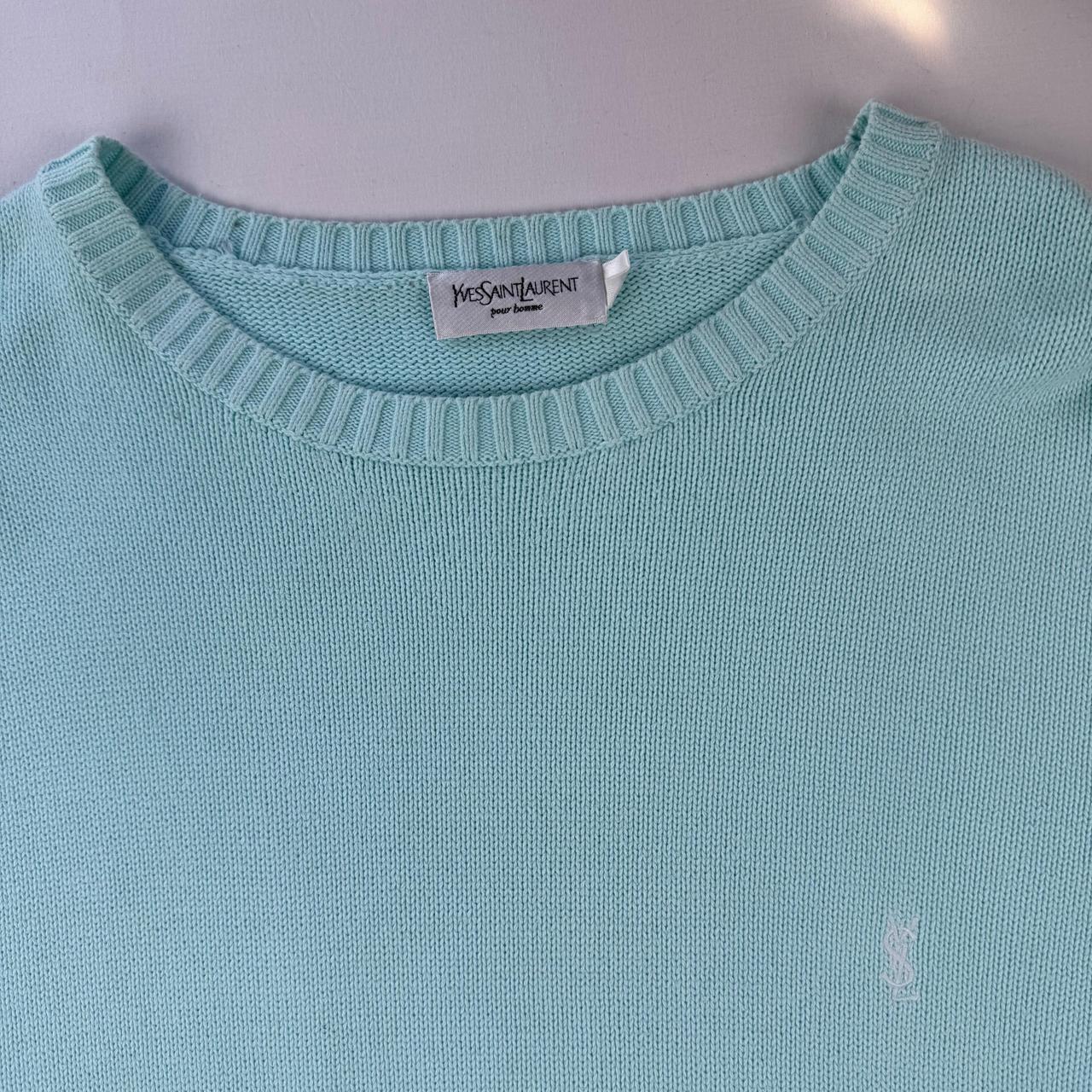 Yves Saint Laurent Crewneck Knit Sweater in Blue Size XL