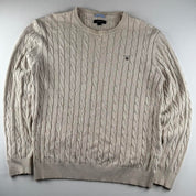 Gant Cotton Embroidered Spellout Cable Knit Jumper L