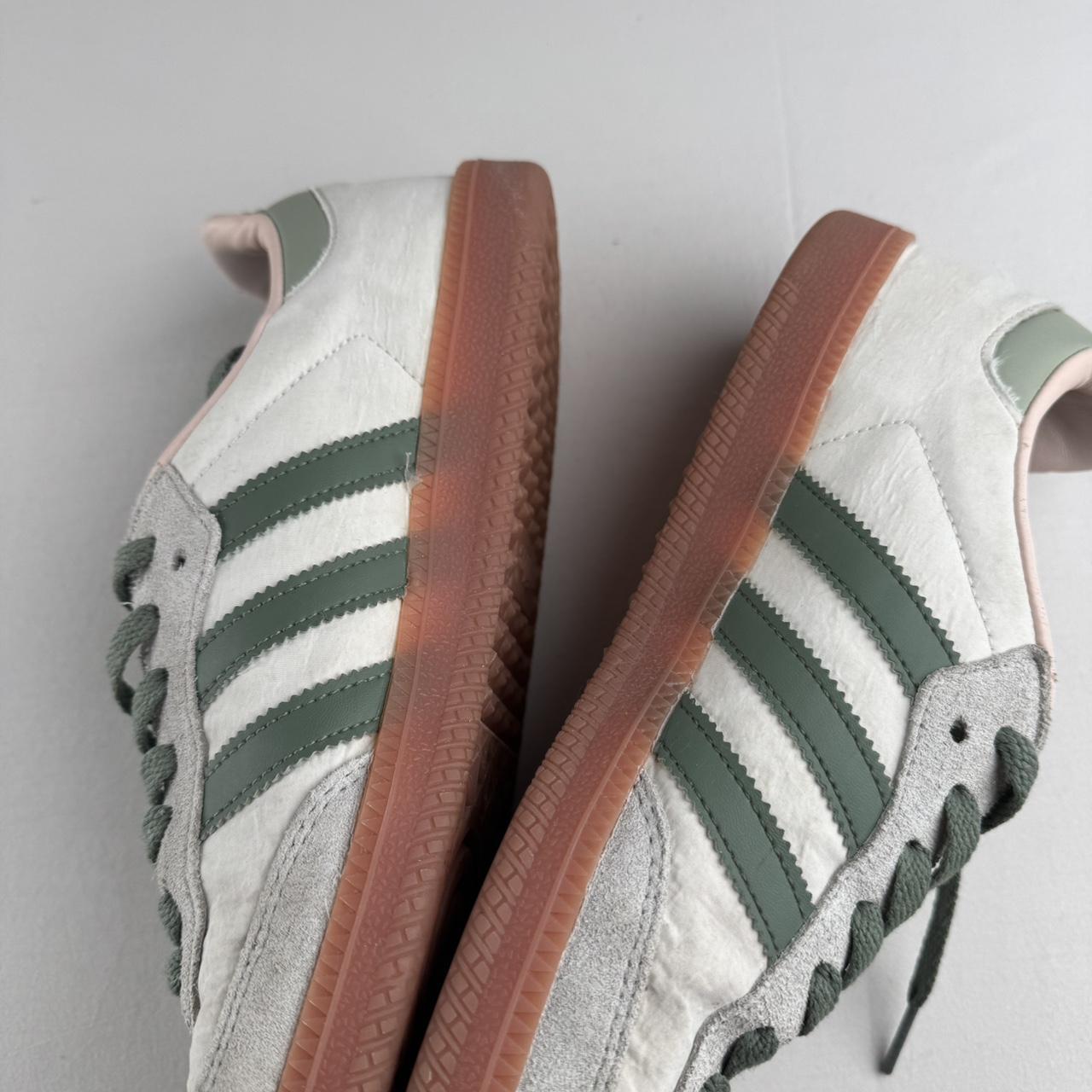 Adidas White and Green Sambas OG UK9