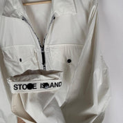 Stone Island shell jacket XL, black with logo trim and lightweight material.