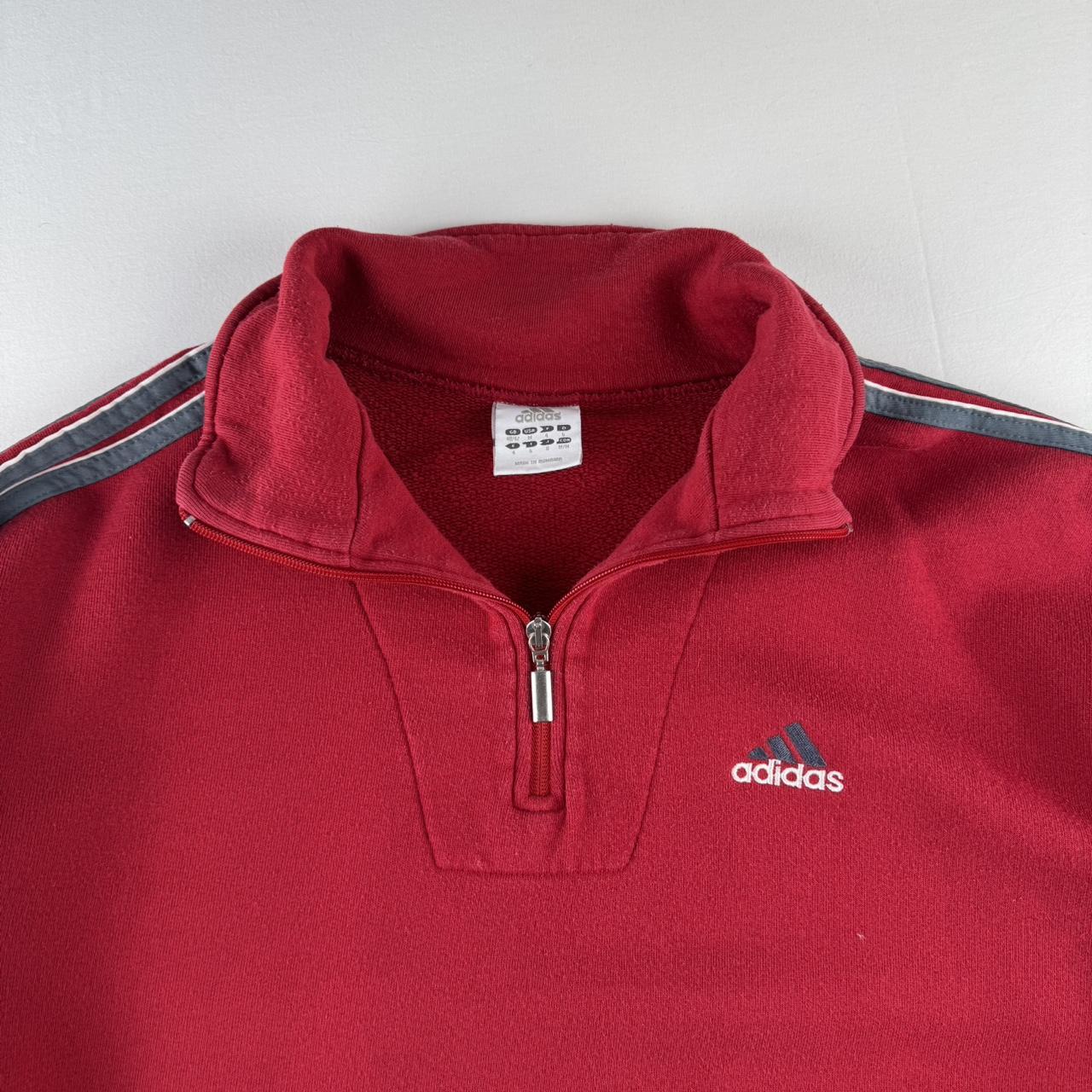 2000s Adidas Embroidered Spellout Quarter Zip Jumper L
