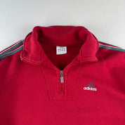 2000s Adidas Embroidered Spellout Quarter Zip Jumper L