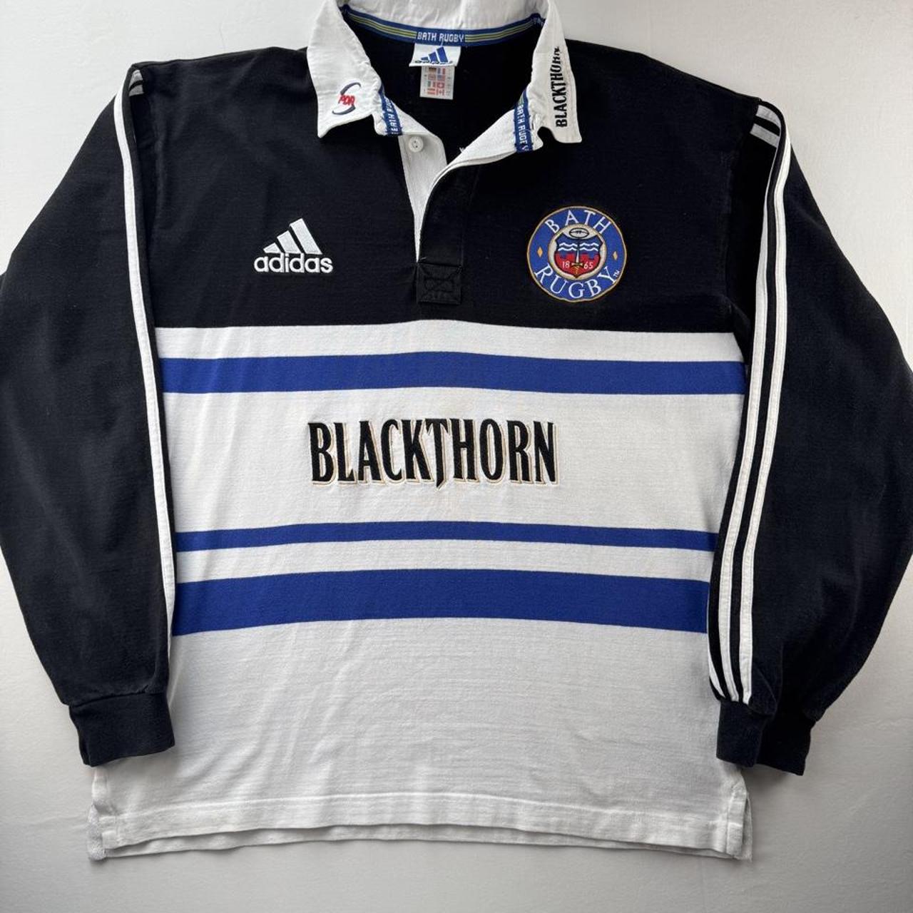 Immaculate 1998 Bath Adidas Rugby Polo Shirt L
