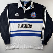 Immaculate 1998 Bath Adidas Rugby Polo Shirt L