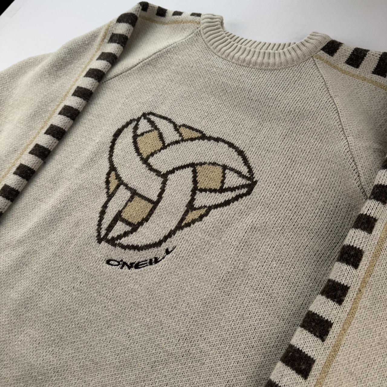 1990s O'Neill Nordic Spellout Knitted Jumper L