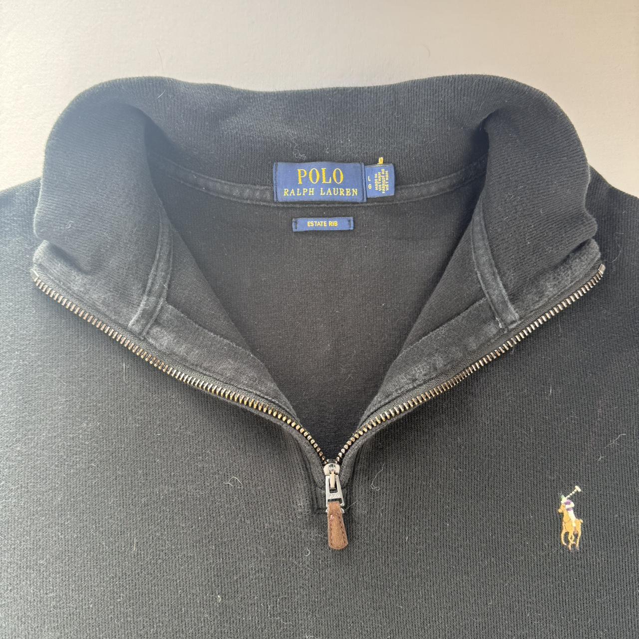 Polo Ralph Lauren Embroidered Pony Black Quarter Zip Fleece L