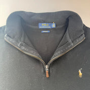 Polo Ralph Lauren Embroidered Pony Black Quarter Zip Fleece L