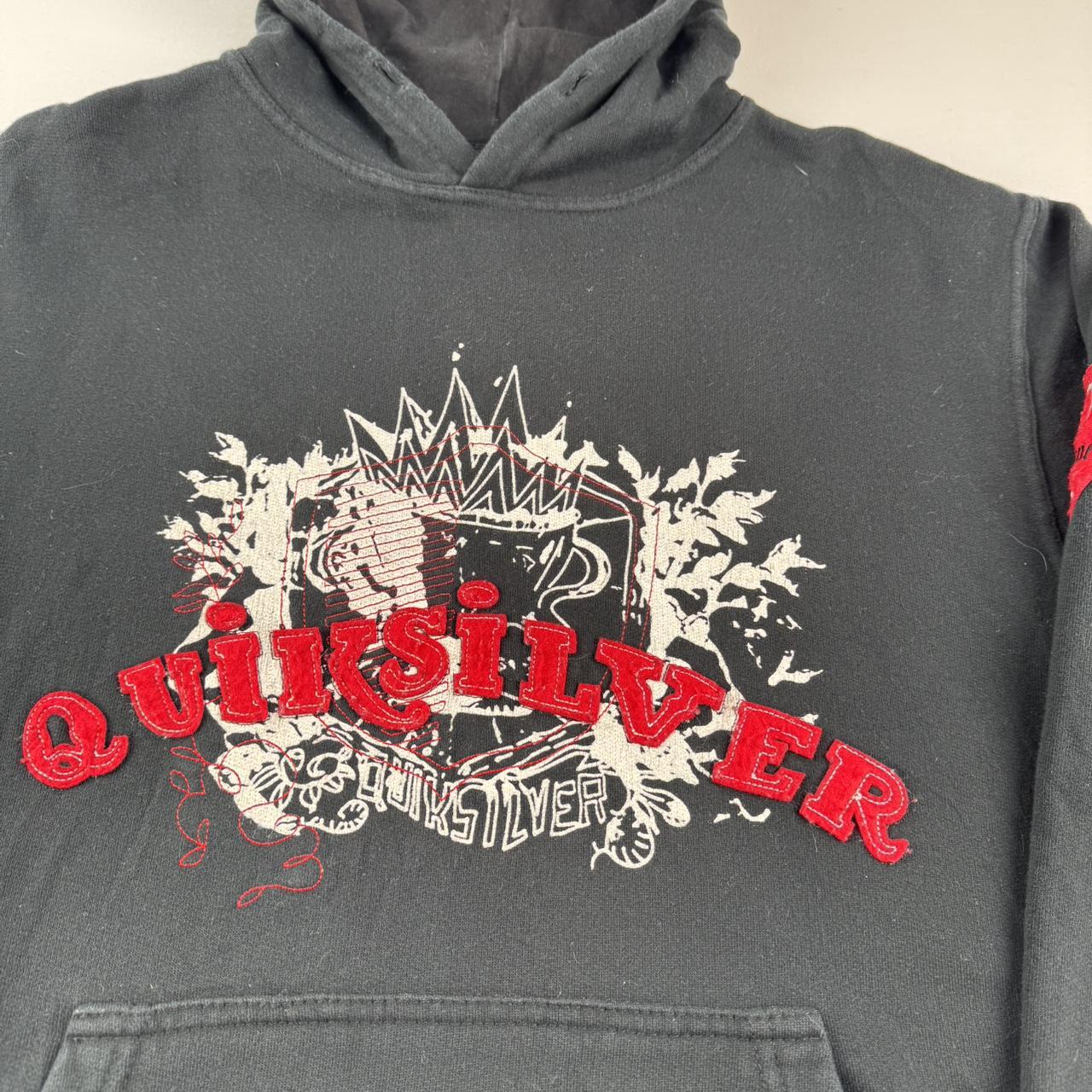 Quiksilver Embroidered Spellout Surf y2k Hoodie S