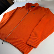 Polo Ralph Lauren Navy Pony Double Zip Thick Knitted Full Zip Jumper XL