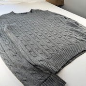 Polo Ralph Lauren Grey Cotton Cableknit Jumper M