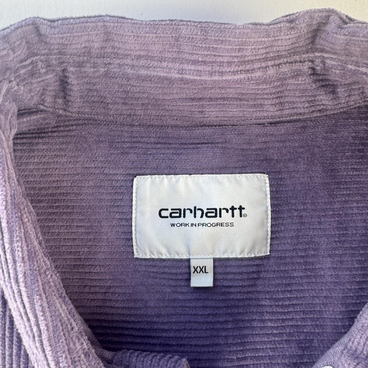 Purple Carhartt WIP Long Sleeve Madison Corduroy Button Down Shirt XXL