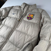 Nike T90 Barcelona FC Puffer Jacket in Beige Size S