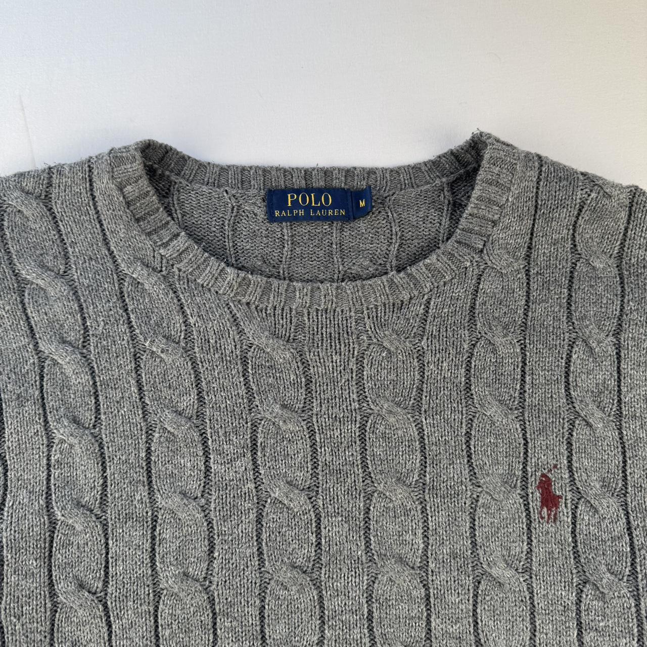 Polo Ralph Lauren Grey Cotton Cableknit Jumper M