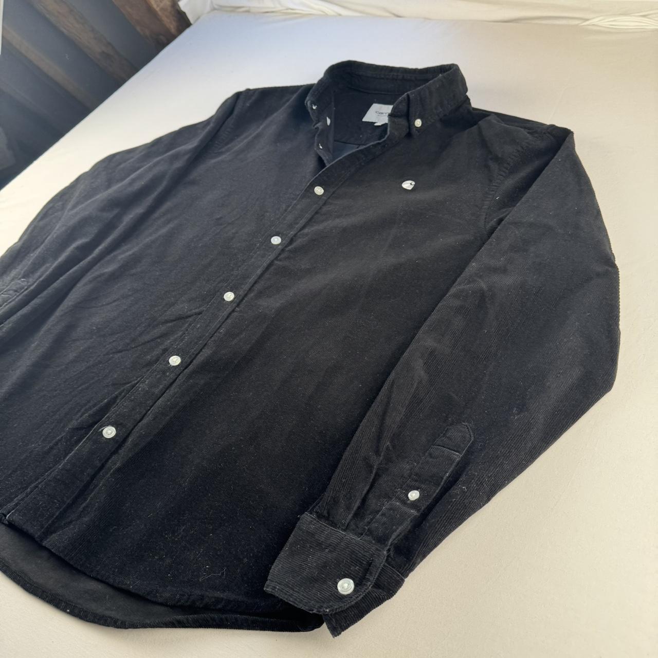 Black Carhartt WIP Long Sleeve Madison Corduroy Button Down Shirt M