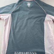 Salmon Pink Sky Blue Cotton Traders Barbarians Rugby Polo Shirt XL