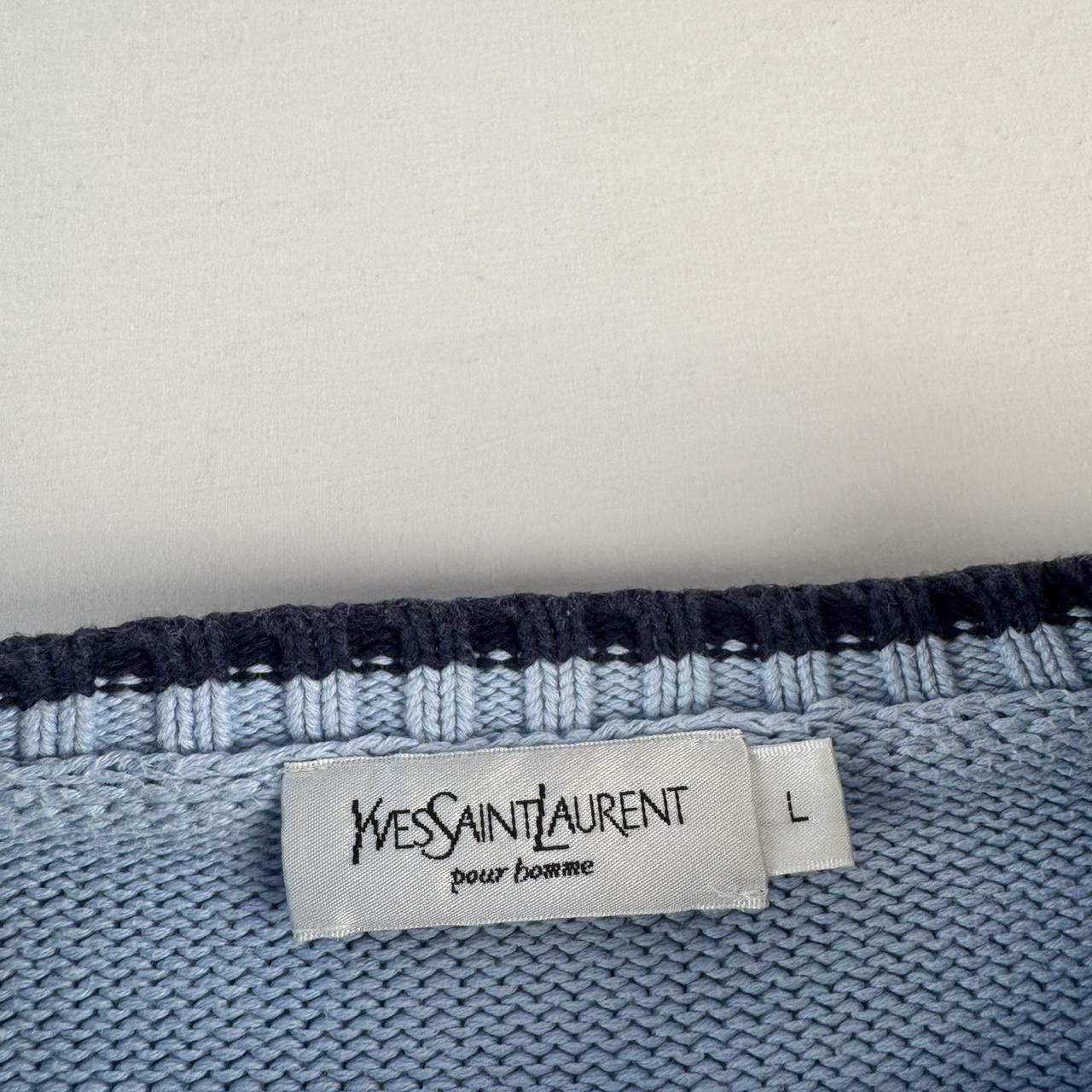 Yves Saint Laurent YSL Embroidered Ribbed Heavyweight Knitted Jumper L